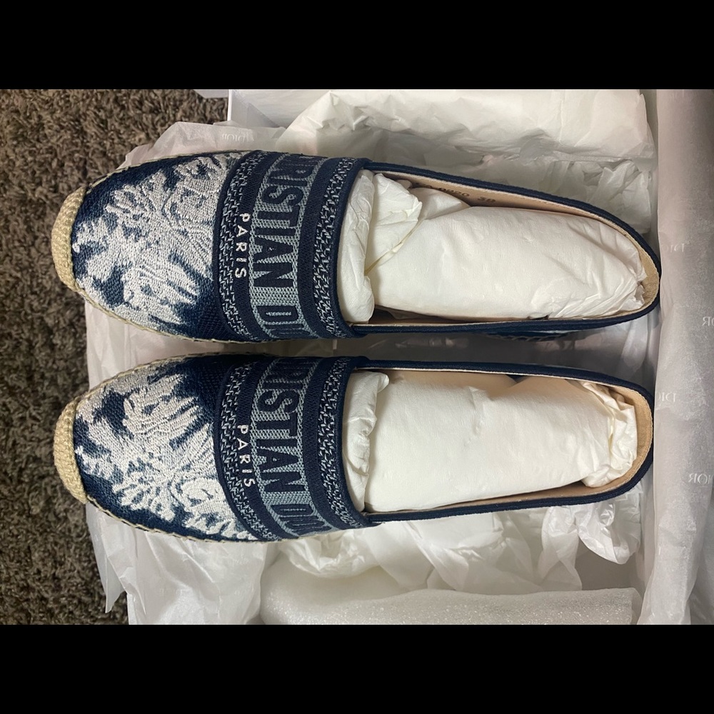 Dior Navy and Cream Espadrilles